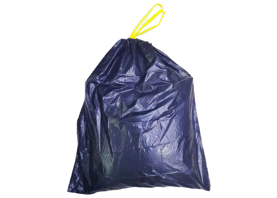 500x600mm 30 Micron 1.2 Mil Recyclable Reusable Bags Drawstring Black Bin Bags