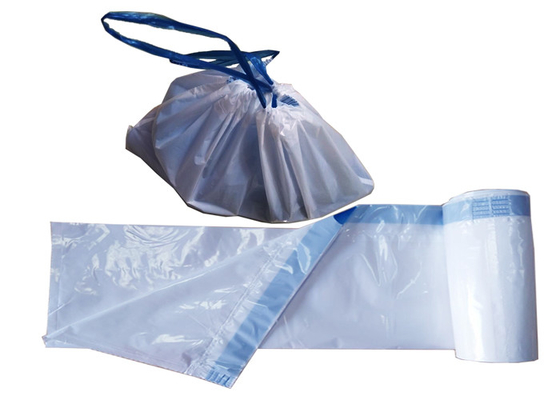 Leakproof Recyclable Reusable Bags Poly Drawstring Trash Bags