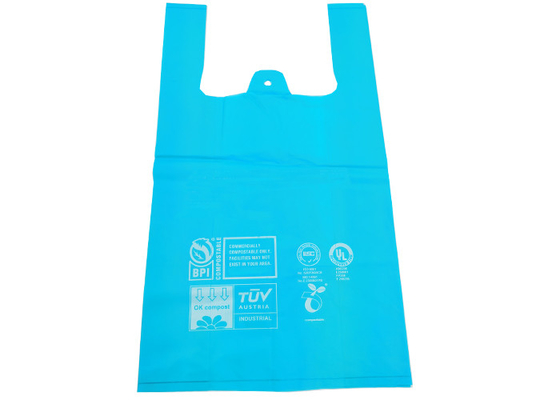 100% Biodegradable 25 Micron Compostable Shopping Bags Flat Bottom Seal