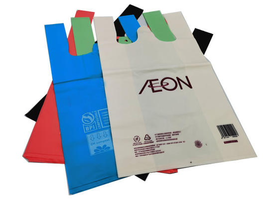 100% Biodegradable 25 Micron Compostable Shopping Bags Flat Bottom Seal