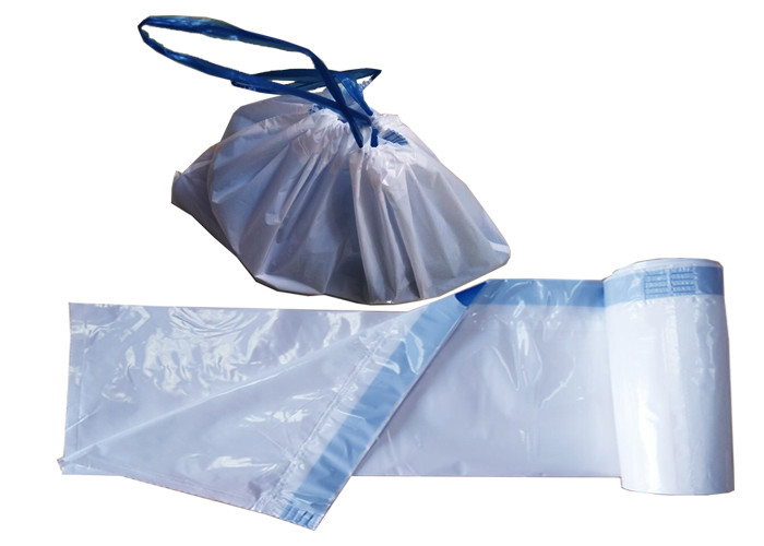 Leakproof Recyclable Reusable Bags Poly Drawstring Trash Bags